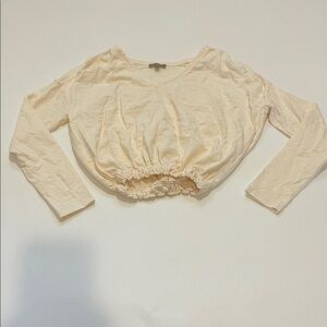 Lilla P Unique Cream Long Sleeve Women's Top Elastic Waist